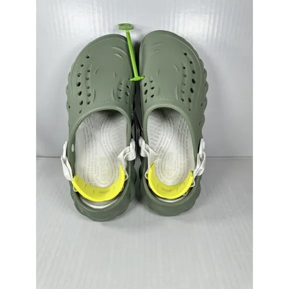 Size 9M/11W CROCS Echo Clog Moss Green Vert Mousse 207937-308 Slip On Shoes NEW