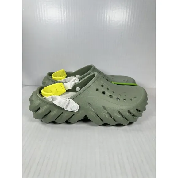 Size 9M/11W CROCS Echo Clog Moss Green Vert Mousse 207937-308 Slip On Shoes NEW