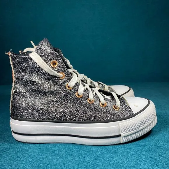 Size 6 - Women’s Converse Platform metallic glitter shoes