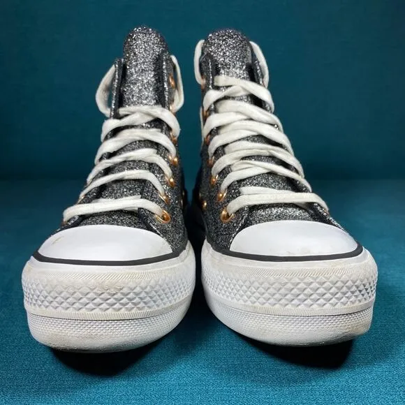 Size 6 - Women’s Converse Platform metallic glitter shoes