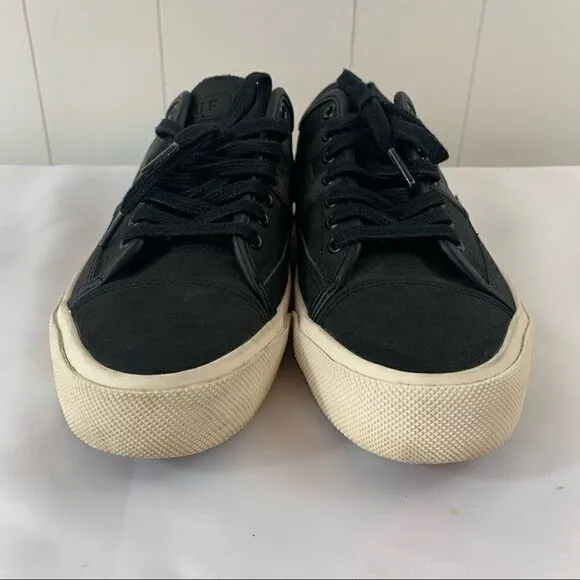 Skater Shoes HUF Black Leather Lace Up Skate Shoe Sneaker 7.5