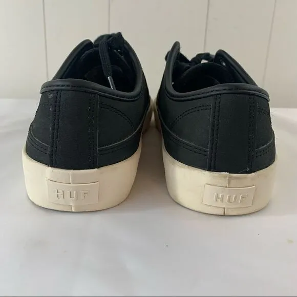 Skater Shoes HUF Black Leather Lace Up Skate Shoe Sneaker 7.5
