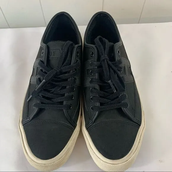 Skater Shoes HUF Black Leather Lace Up Skate Shoe Sneaker 7.5