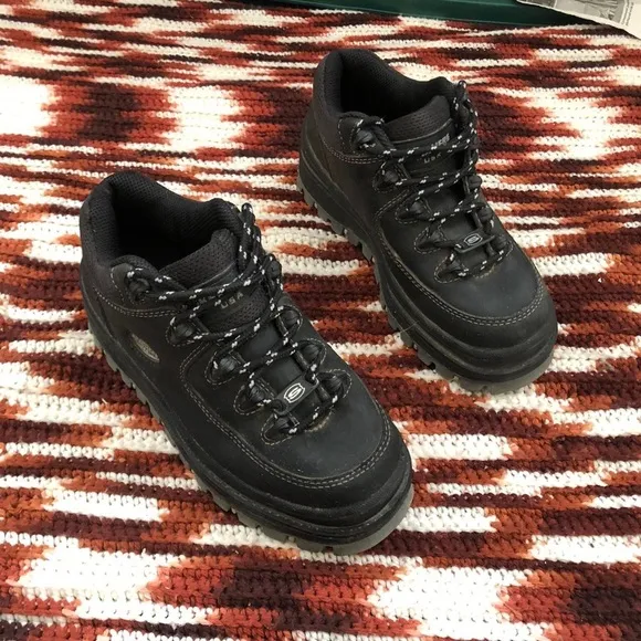 Skechers Jammers Shoes Platform Chunky Lug Y2K Black Lace Up Sneakers Boots Goth