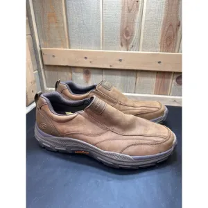 Skechers Mens Relaxed Fit Goodyear Brown Slip-On Shoes Size 14