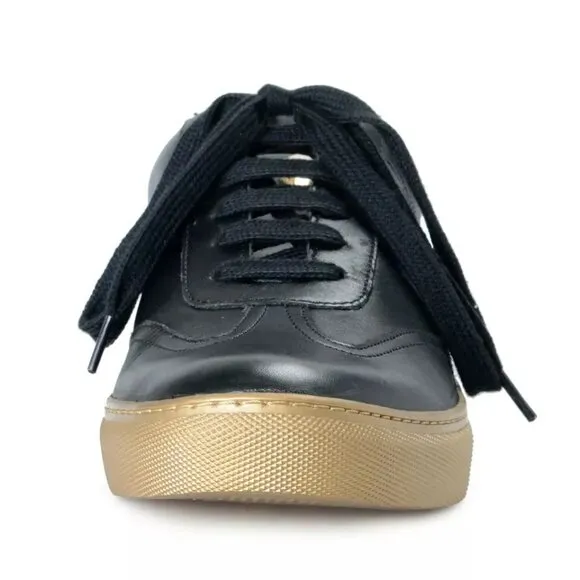 Sneakers Shoes Cavalli Class Men's Black Leather Fashion Size 8, 10