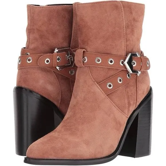 SOL SANA TESSA SUEDE LEATHER MOTO HARNESS ANKLE BOOTIES NWT SZ EUR 41 US 10