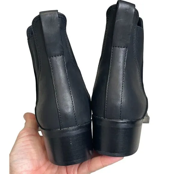 Soludos Marfa Black Leather Chelsea Ankle Bootie Size 5 NWOB