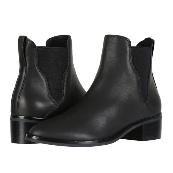 Soludos Marfa Black Leather Chelsea Ankle Bootie Size 5 NWOB