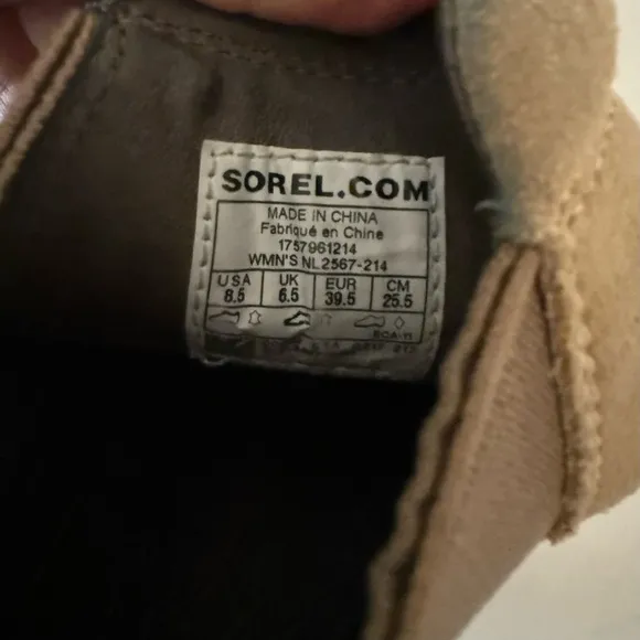 Sorel After Hours Chelsea Wedge Ankle Boots Tan Beige Suede Sz 7