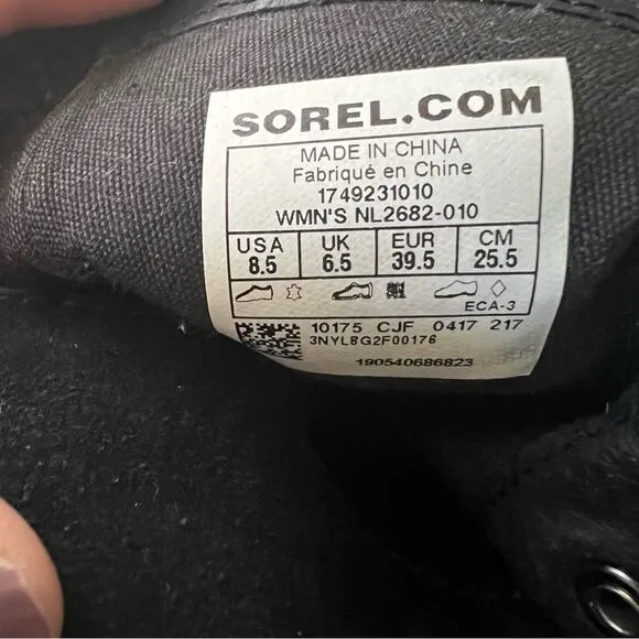 Sorel Black Suede Leather Ankle Boots Women’s 8.5