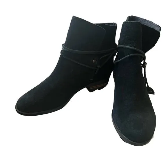 Sorel Black Suede Leather Ankle Boots Women’s 8.5