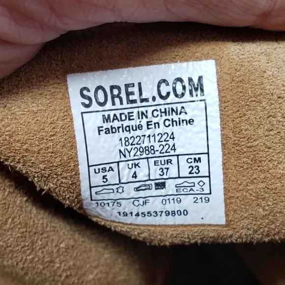 Sorel Joan of Arctic tan suede wedge boots size 5 big girls