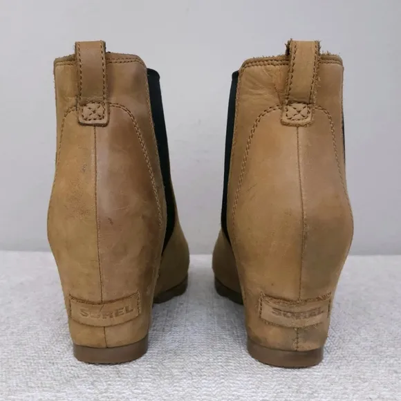 SOREL Lea Wedge Heeled Chelsea Ankle Booties US 11