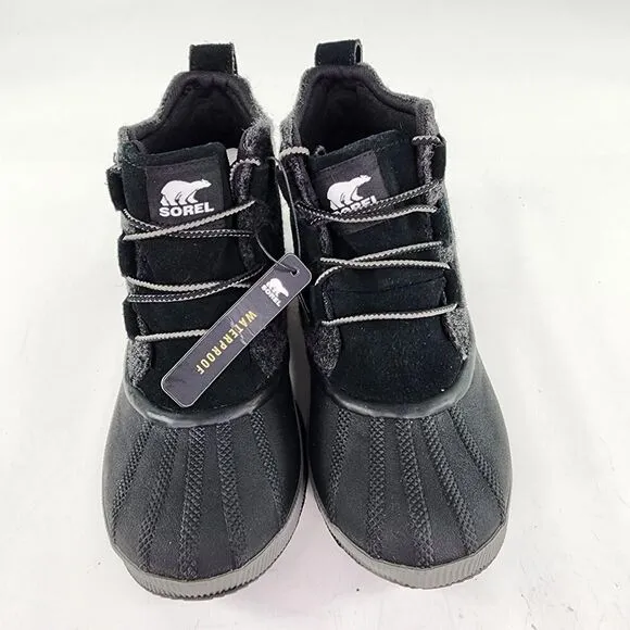Sorel Women's Out N About III Classic Booties US 9.5 Black Felt Lace-Up Boots