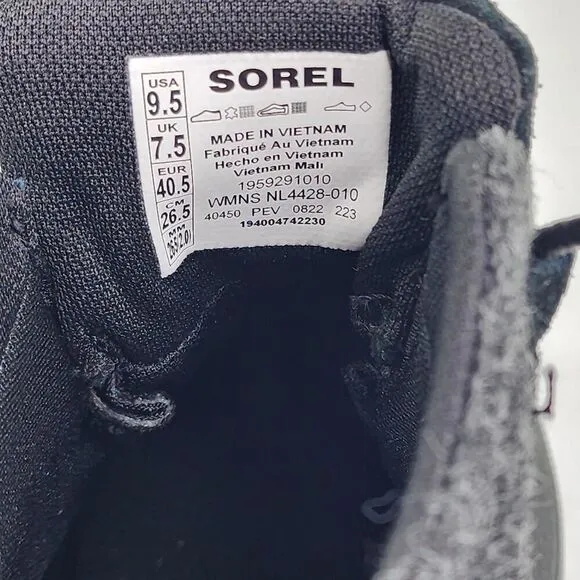 Sorel Women's Out N About III Classic Booties US 9.5 Black Felt Lace-Up Boots