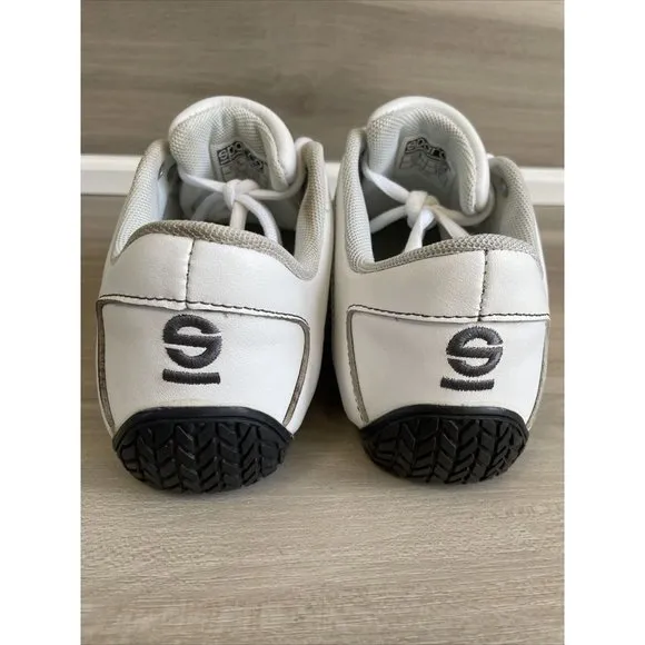 SPARCO MENS‎ RACING DRIVING SHOES WHITE LEATHER SIZE EURO 39 USA 6.5