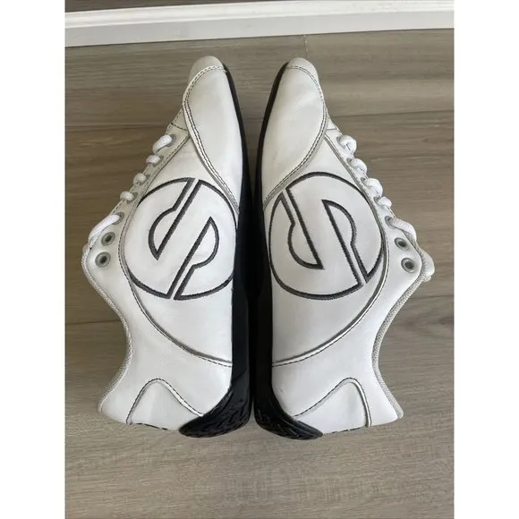 SPARCO MENS‎ RACING DRIVING SHOES WHITE LEATHER SIZE EURO 39 USA 6.5