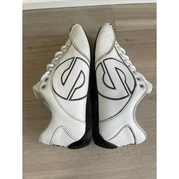 SPARCO MENS‎ RACING DRIVING SHOES WHITE LEATHER SIZE EURO 39 USA 6.5