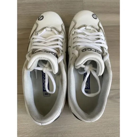 SPARCO MENS‎ RACING DRIVING SHOES WHITE LEATHER SIZE EURO 39 USA 6.5