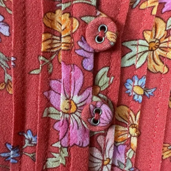 Spell Bohemian Gypsy Meadowland Flutter Sleeve Mini Dress Poppy Medium Cottage