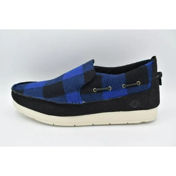 Sperry Mens Size 13 Moc Sider Buffalo Checkered Blue Black Plaid Slip On Shoes