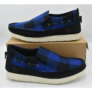 Sperry Mens Size 13 Moc Sider Buffalo Checkered Blue Black Plaid Slip On Shoes