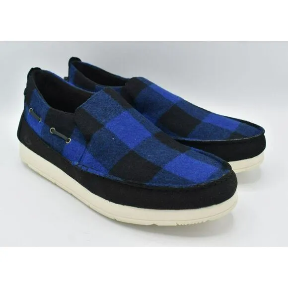 Sperry Mens Size 13 Moc Sider Buffalo Checkered Blue Black Plaid Slip On Shoes
