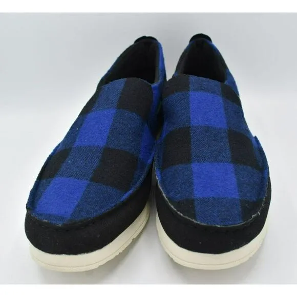 Sperry Mens Size 13 Moc Sider Buffalo Checkered Blue Black Plaid Slip On Shoes