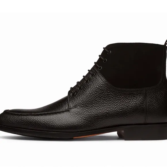 SPLIT TOE DERBY SUEDE COMBINATION BOOT - BLACK
