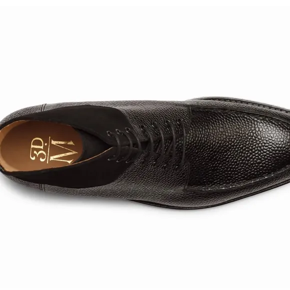 SPLIT TOE DERBY SUEDE COMBINATION BOOT - BLACK