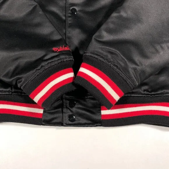 SS21 Supreme Mitchell &amp; Ness Satin Varsity Jacket Black Size Medium M B32