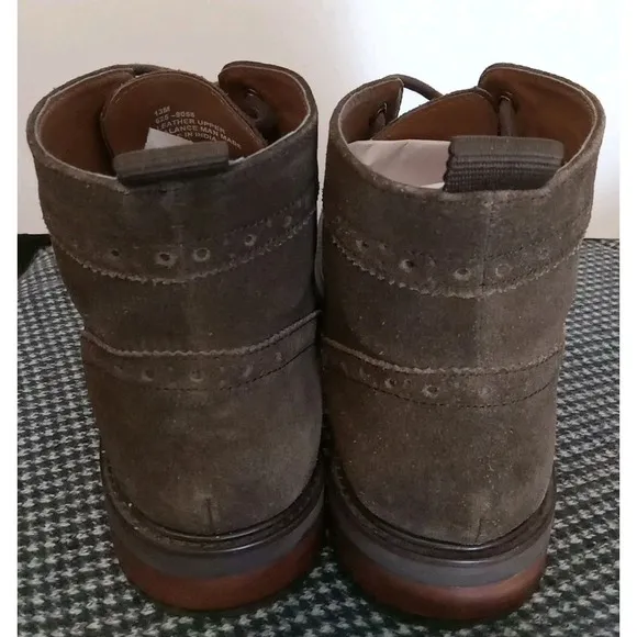 Stafford Mens Brown Leather Suede Lace‎ Up Ankle Boots Size 13M
