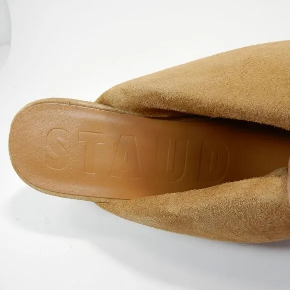 STAUD Dahlia Espadrille Wedge Sandals Size 39 9 Camel Suede Leather NEW $395