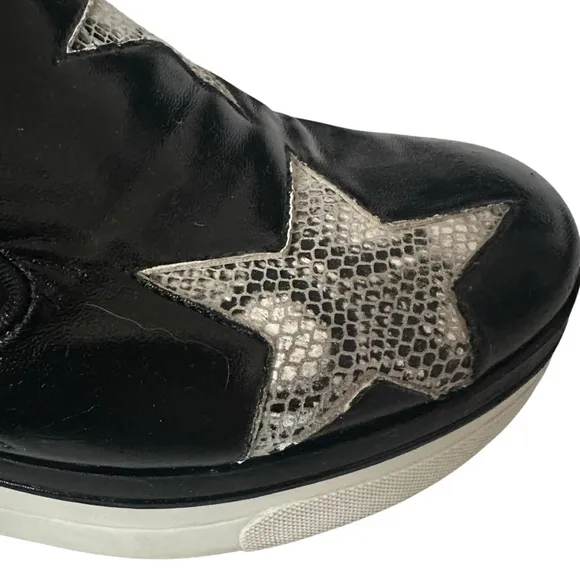 STELLA MCCARTNEY BINX VEGAN LEATHER STAR PLATFORMS SIZE 36