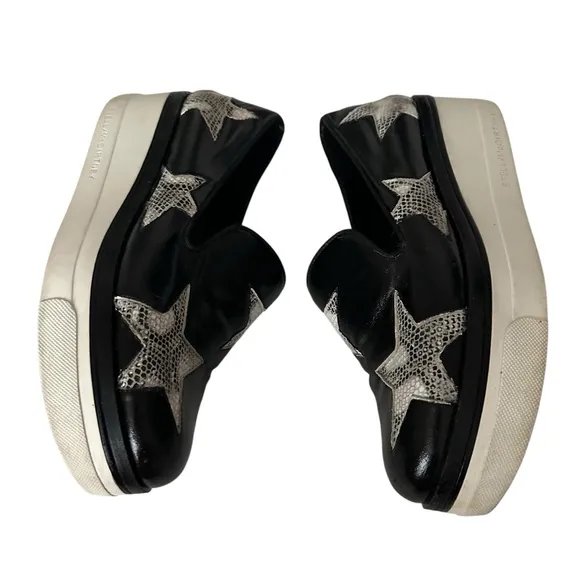 STELLA MCCARTNEY BINX VEGAN LEATHER STAR PLATFORMS SIZE 36