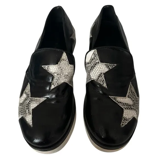 STELLA MCCARTNEY BINX VEGAN LEATHER STAR PLATFORMS SIZE 36