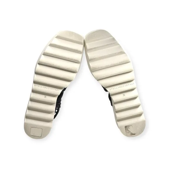 Stella McCartney 𒀭 Luxe Elyse Lace Up Woven Platform Sandals 𒀭Black 𒀭 36 6M 𒀭