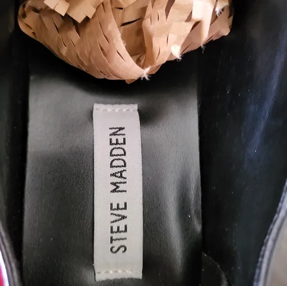 Steve Madden Black Faux Patent Leather Platform Shoes Size 10 New