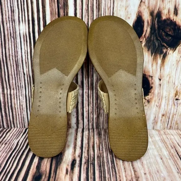 Steve Madden Dual Natural Raffia Woven Slide Sandals New Size 7.5