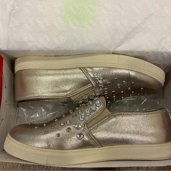 Steve Madden Ellis Metal Multi Slip On Sneaker Flats Shoes 10 New