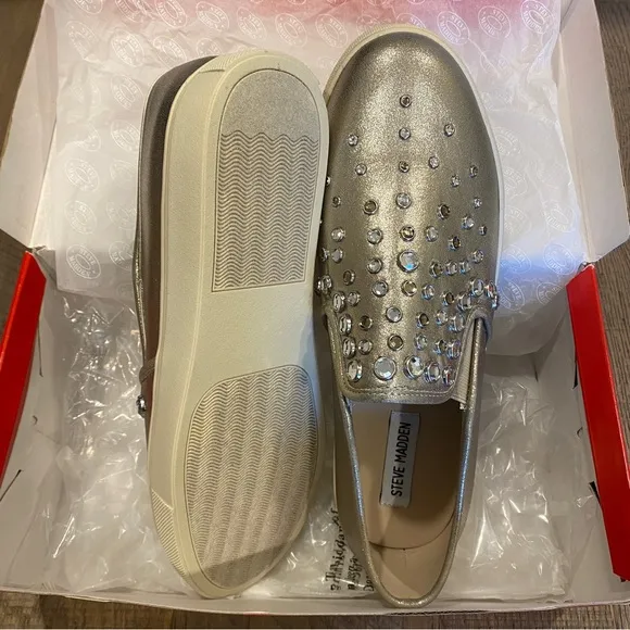 Steve Madden Ellis Metal Multi Slip On Sneaker Flats Shoes 10 New