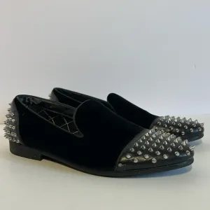 Steve Madden Mens Suede Black Spike Studded Slip On Goth Shoe Loafer Size 10