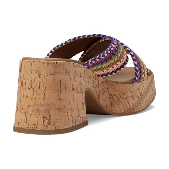 Steve Madden Rosy Rainbow Woven Cork Platform Sandals
