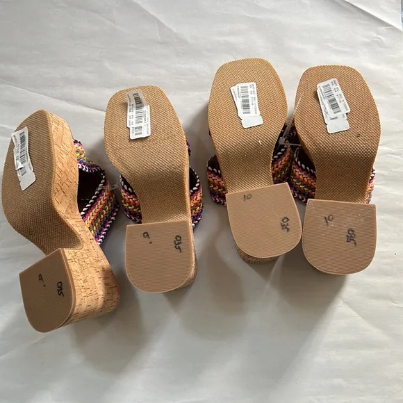 Steve Madden Rosy Rainbow Woven Cork Platform Sandals