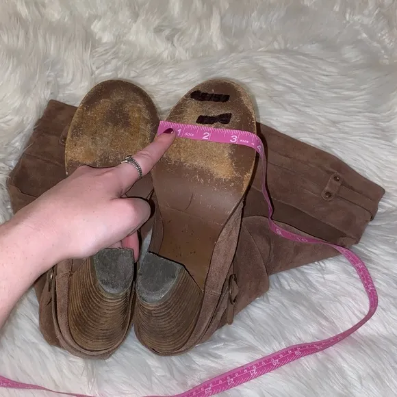 Steve Madden tan suede leather size 9 Evvie boots