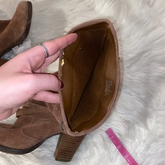 Steve Madden tan suede leather size 9 Evvie boots