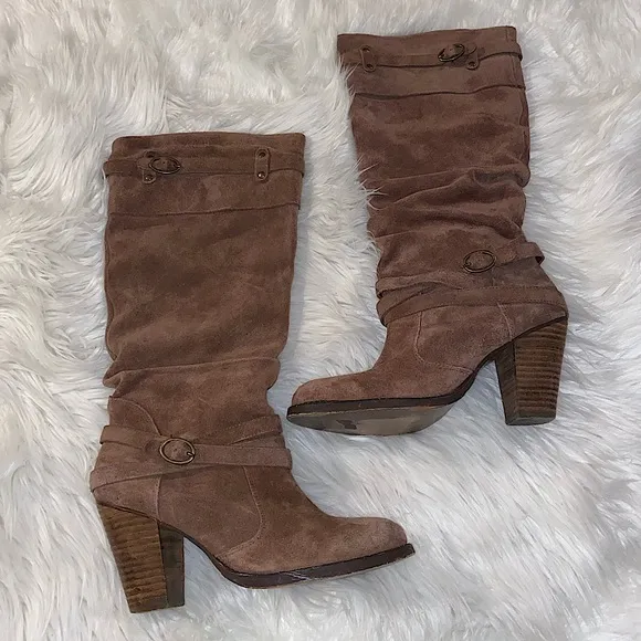 Steve Madden tan suede leather size 9 Evvie boots