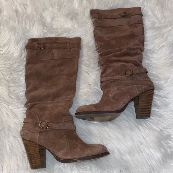 Steve Madden tan suede leather size 9 Evvie boots