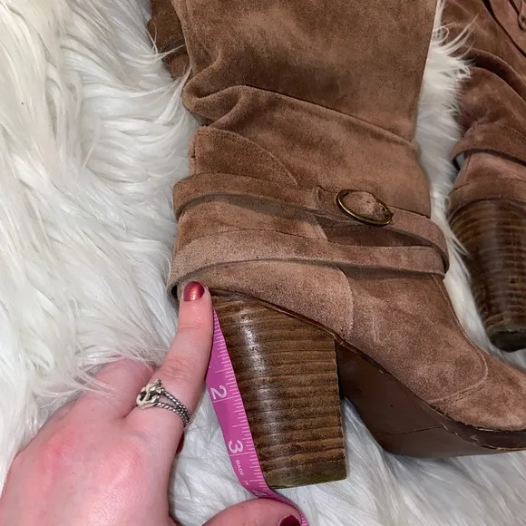 Steve Madden tan suede leather size 9 Evvie boots
